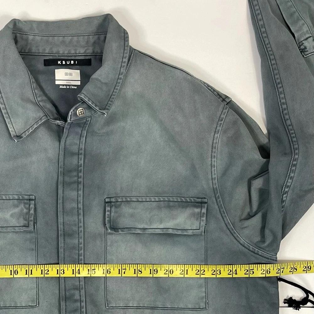 NEW Ksubi Faded Blue Shirt Jacket. XXL